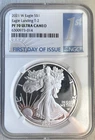 2021 W American Silver Eagle Proof T-2 NGC PF70 Eagle Landing First Day of Issue
