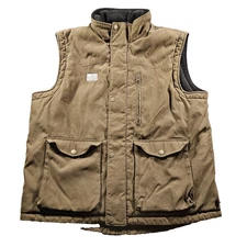 Woolrich Sherpa Line Brown Vest Workwear Outdoors Size Large Used FAST SHIPPING 