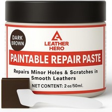 Dark Brown Leather Filler for Filling or Repairing Holes, Tears,