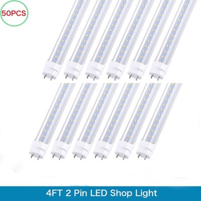 50Pack 28W 4FT Led Tube Light 4 Foot G13 2-Pin Dual Power Led Shop Light 5000K
