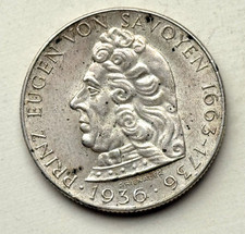 Austria 2 Schilling 1936 Prince Eugene of Savoy Silver KM#2858