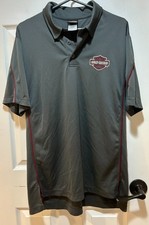 Harley Davidson Motor Cycles McHenry Illinois Size Large Gray Polo Style Shirt