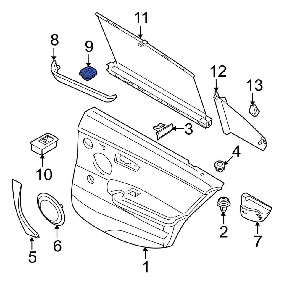 For BMW X5 00-06 BMW 07149158194 Rear Inner Door Interior Trim Panel Retainer Foto 4 de 4
