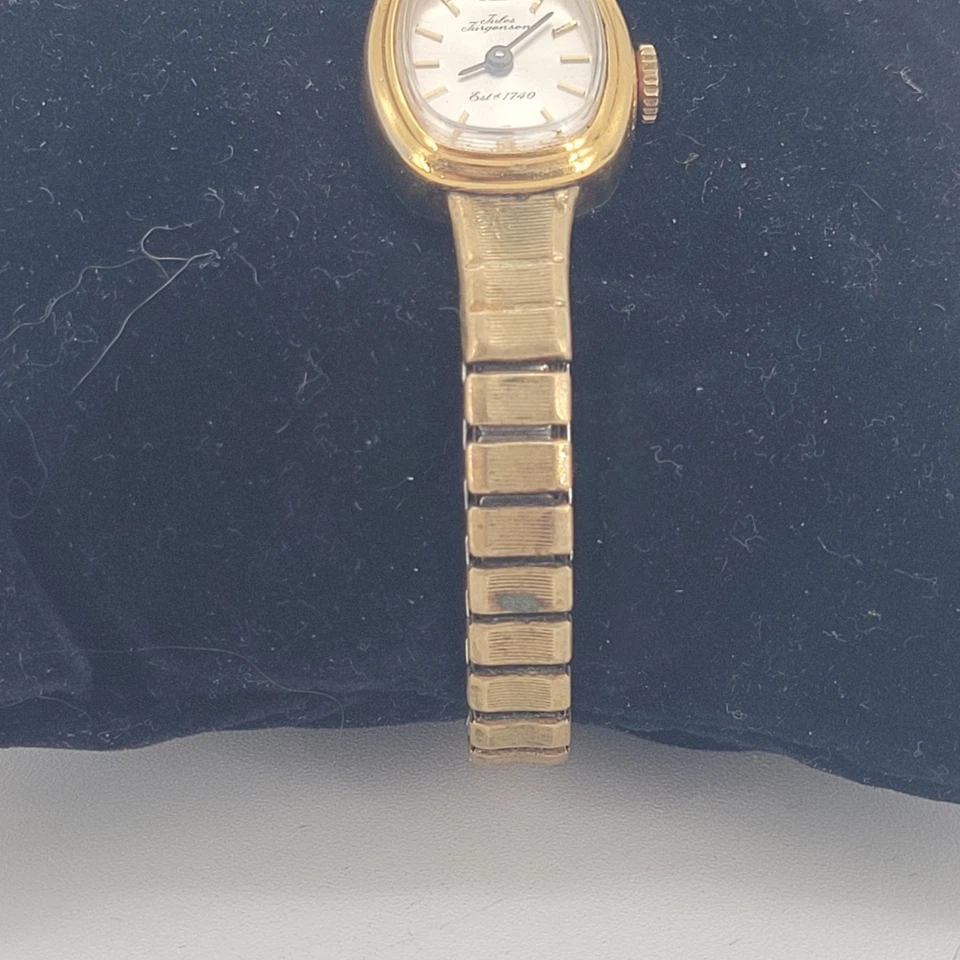 Reloj de Vestir Vintage Jules Jurgensen Damas Mecánico Chapado en Oro PROBADO Foto 3 de 4