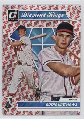 2023 Panini Donruss Diamond Kings One Hundred 41/100 Eddie Mathews #13 HOF 3s3