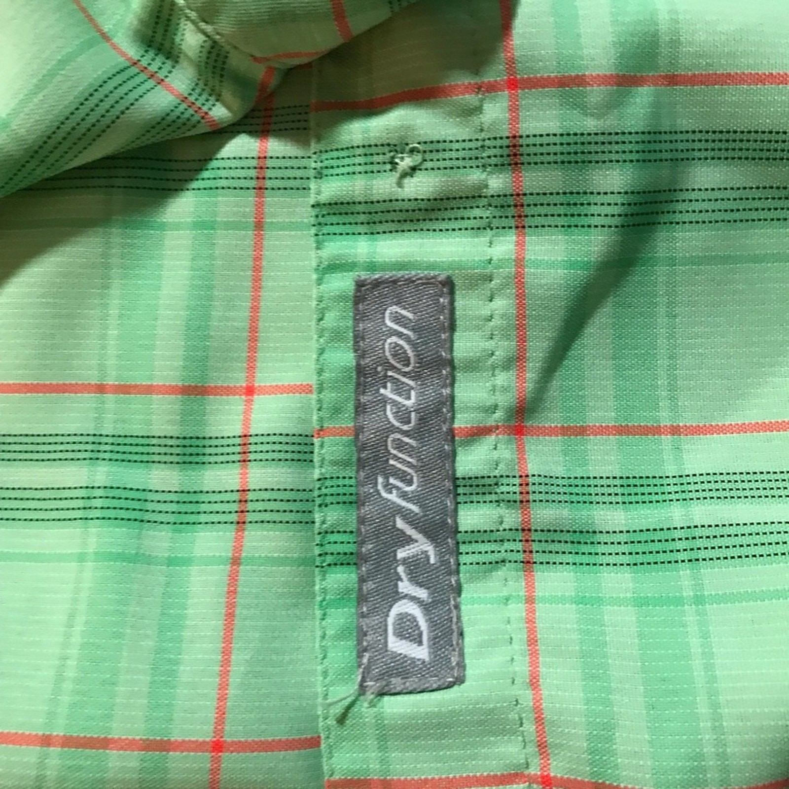 Cmp dry function short sleeve button up  green pl… - image 8