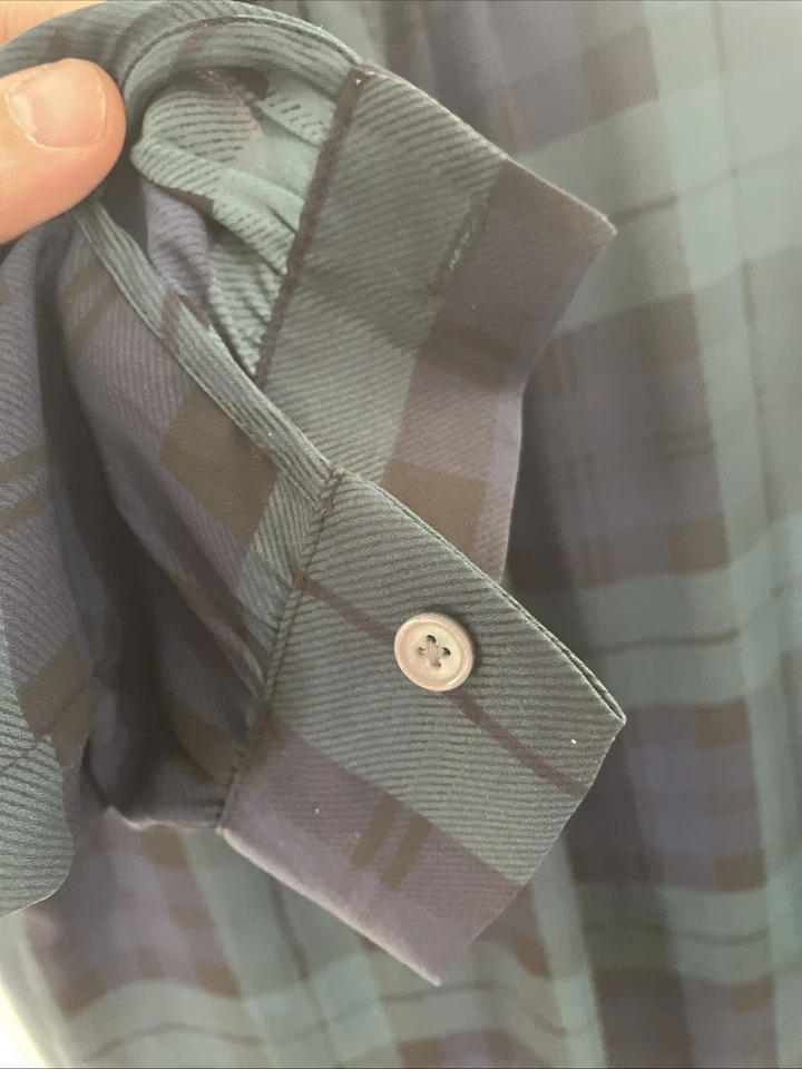 J. Blusa Top Crew Azul Marino Verde Tartán Cuadros Talla M Manga Larga Foto 3 de 4