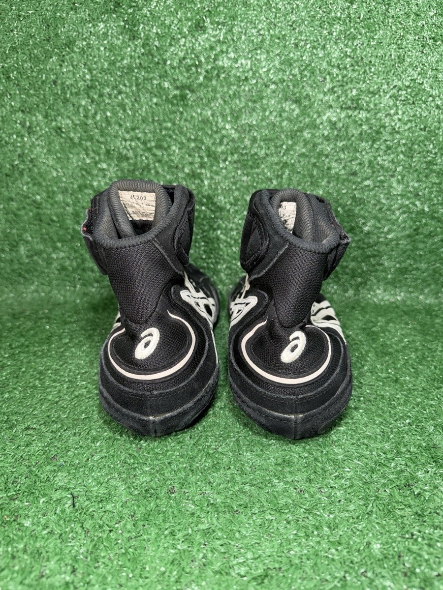 Vintage ASICS Men Size 10.5 Jackal Black Prime White Attack Wrestling Shoe JL203 gone* Asics Jackal (2003) ~ Size 8 ~? #asicswrestlingshoes  main image 4