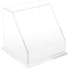 Plymor Clear Acrylic Slanted Front Display Case with Base, 6" x 6" x 6"