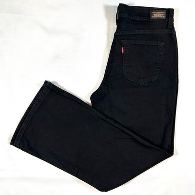 Levi's Perfectly Slimming 512 Boot Cut Jeans Womens 10 Short Black Denim