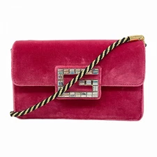 Gucci Velor Shoulder Bag Pink Gold Hardware 544242 Women #RC06278