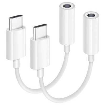 USB C to 3.5mm Audio Headphone Adapter 2 Pack Type C to Jack Dongle Adapter