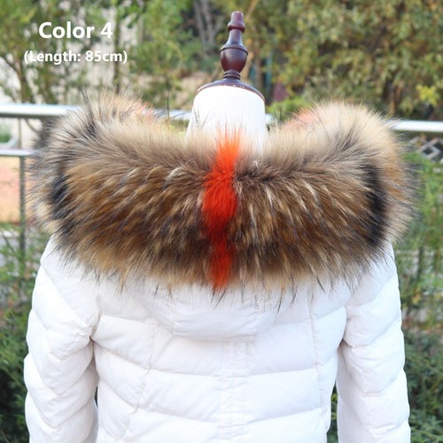 Shawl Wrap Faux Raccoon Lady Fur Collar Coat Fur Collar Hooded Jacket Fur Decor - Picture 18 of 84