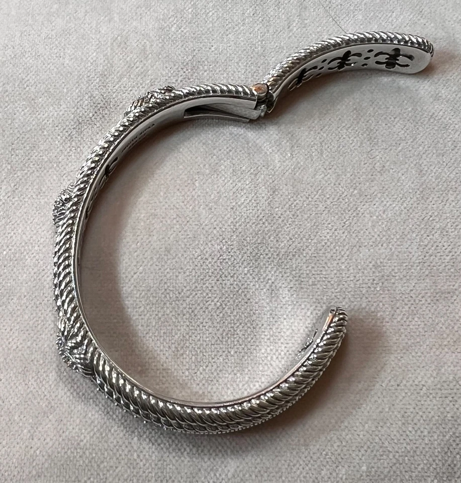 Brazalete con bisagras Judith Ripka de plata de ley 925 circonita cúbica Foto 4 de 4