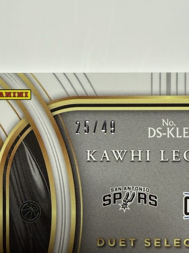 2020-21 Panini Select Duet Selections Memorabilia Kawhi Leonard #Ds-Kle 25/49 - Picture 4 of 4