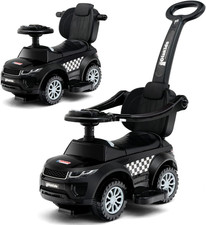 4 in 1 Ride on Push Car, Toddlers Stroller Sliding Walking with Horn, Music, Lig
