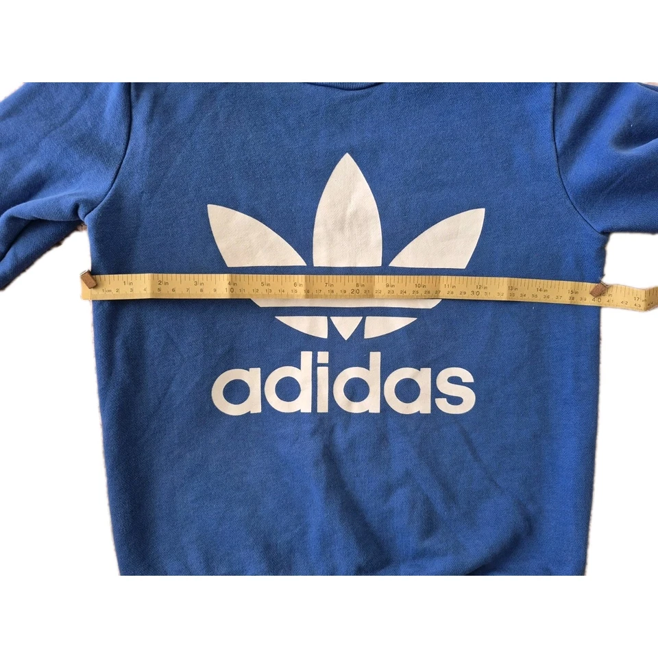 Sudadera azul clásica con logotipo Adidas talla L para niños (sin etiqueta de talla) Foto 3 de 4