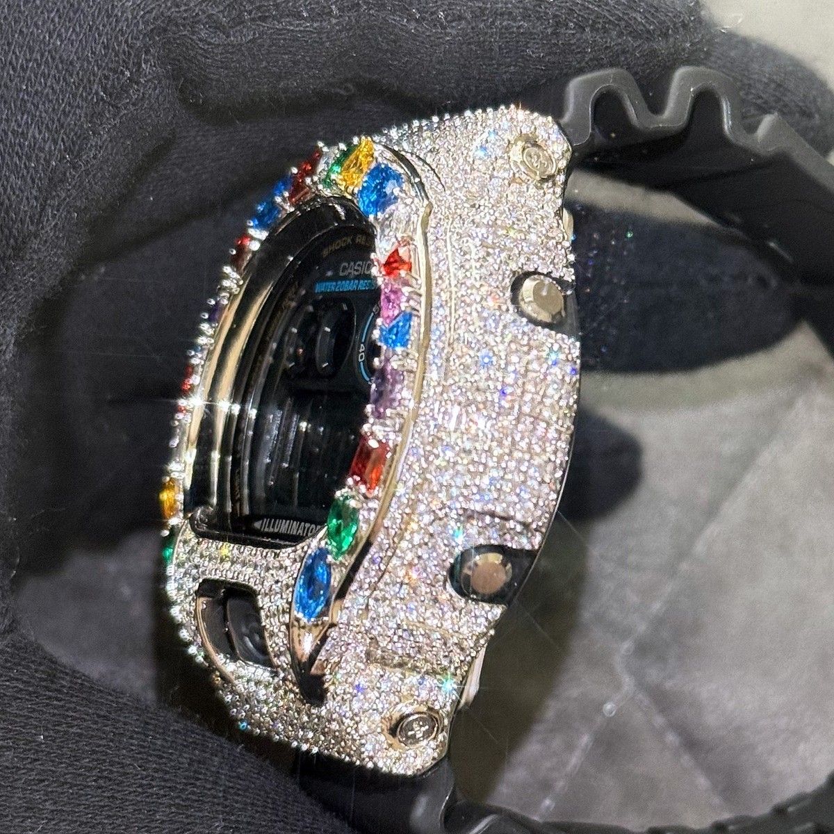 Authentic Casio G-Shock DW6900 Custom Multi Color Gemstone Iced