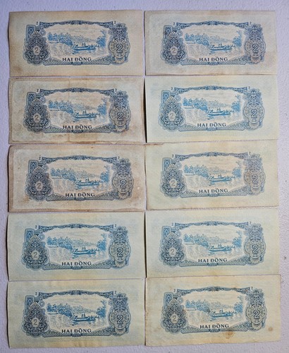 South Vietnam National Liberation Front (Viet Cong) 2 Dong 1968, Lot of 10 - Picture 2 of 2