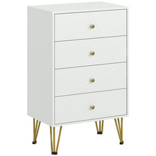 4 Drawer Chest of Drawers Bedroom Storage Dresser White Cabinet Modern Unit