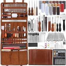 Leather Tooling Kit Leather Craft Tools Leatherworking Kit with Custom Handbag C