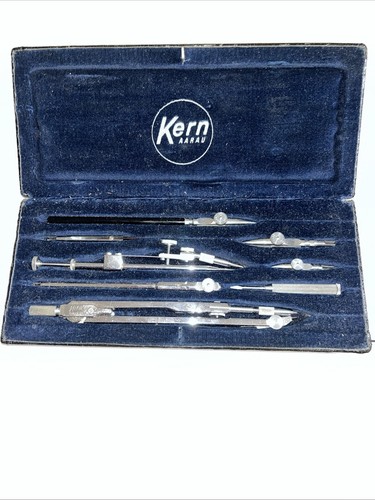 VTG KERN AARAU Swiss Engineering Technical Drawing Instrument 8 Piece Box Set - Picture 2 of 9