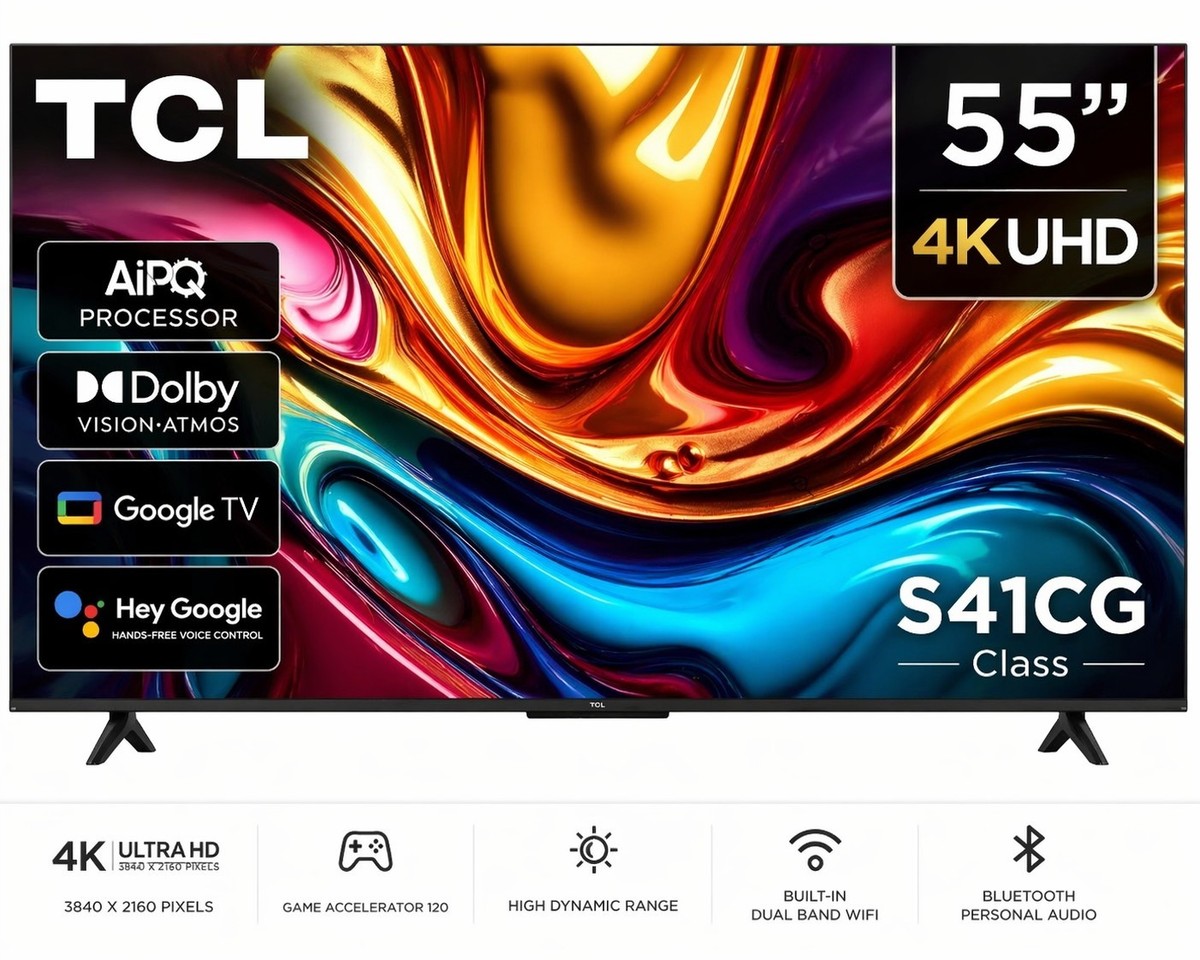 TCL 55” 4K UHD Smart Google TV S41CG Dolby Vision HDR Voice Remote