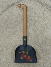 Hand Painted Metal Fireplace Ash Shovel, Apple Theme, Wall Art, 13” Wood Handle