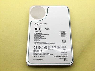 Seagate Exos X18 18TB 7.2K RPM SATA 6Gb/s 3.5'' 512e/4Kn HDD ST18000NM000J