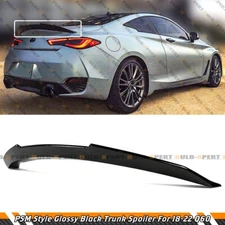 FOR 2017-2022 INFINITI Q60 RS PSM GLOSS BLACK HIGH KICK DUCKBILL TRUNK SPOILER