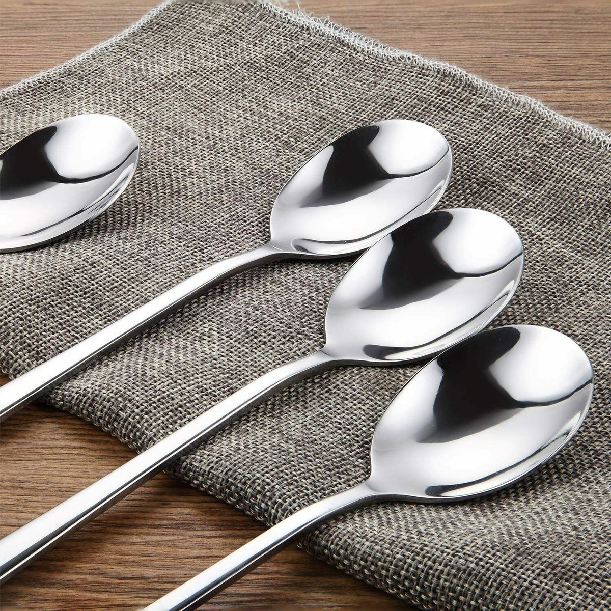 4-Piece Stainless Steel Korean Long-Handled Spoons | 7.8 Inches | Modern White Finish | Dishwasher Safe