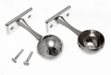 New 100 X Wardrobe Rod Rail End Support Brackets CP Chrome Plated 25mm - Onestop