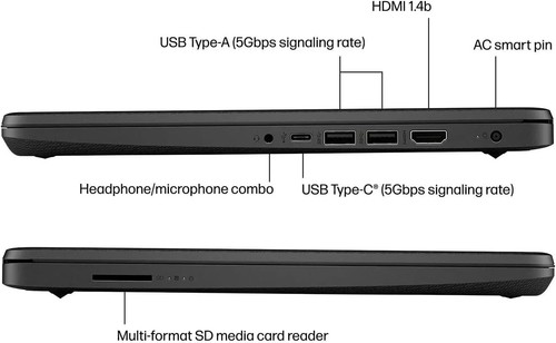 HP 14-dq0761dx 14"HD laptop, Intel Celeron N4120 16GB 128GB EMMC Win 11 H Black - Picture 6 of 7