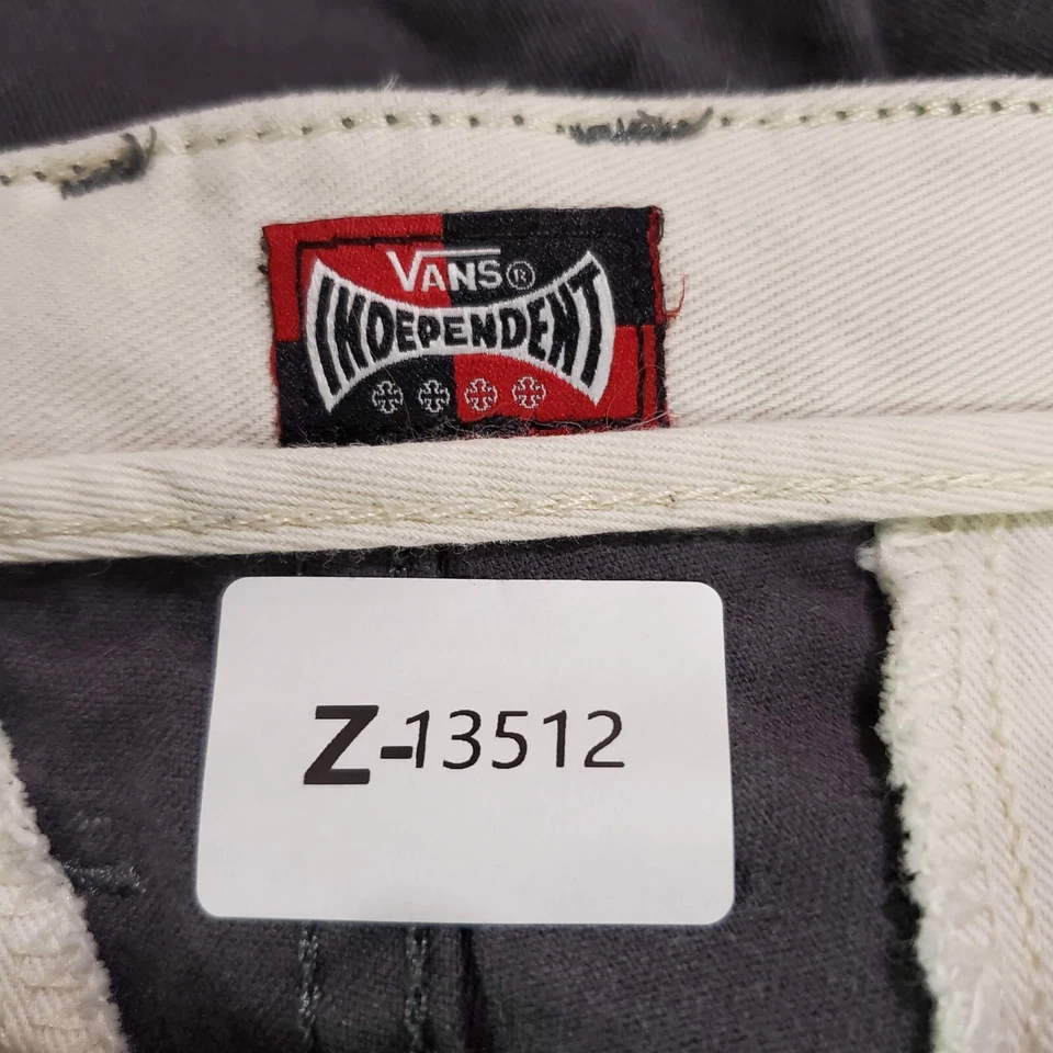 复古 Vans x Independent 男式裤子 32 灰色斜纹布口袋标志滑板 Y2K 阅读 — 第 2/4 张图片