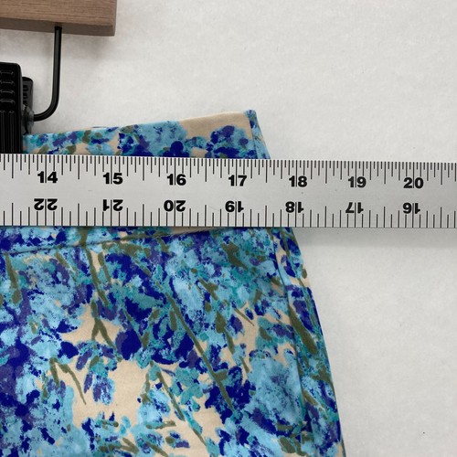 Talbots Signature Ankle Pants Women's 12 Blue Stretch Floral Artsy Feminine NWT - Picture 7 of 14