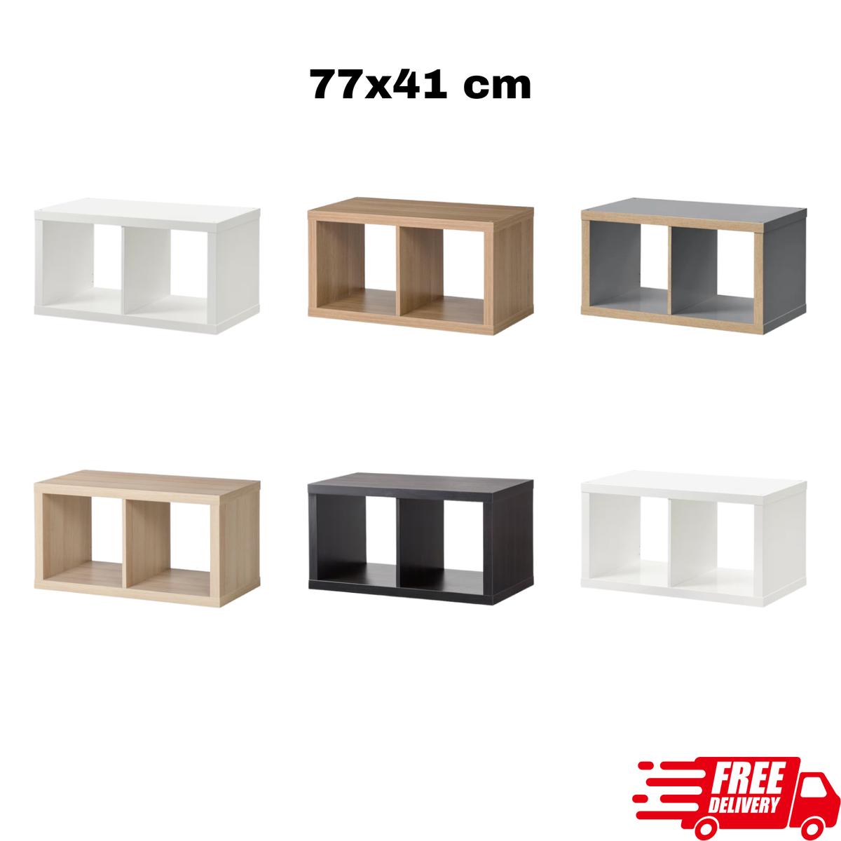 IKEA KALLAX 2-Tier Wall-Mounted Shelving Unit Bookcase Display