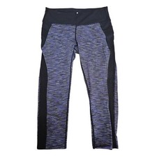 Purple Gray Patterned Cropped Athleta Leggings Women  s Small Inside Pocket