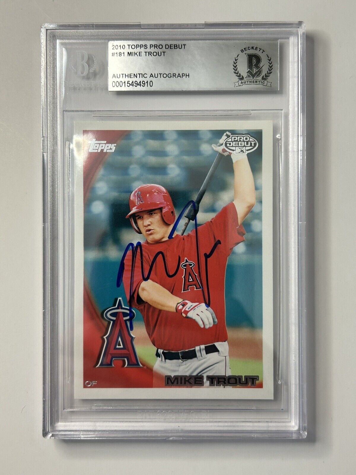 Press Pass Collectibles Angels Mike Trout Authentic Signed White Majestic Cool Base Jersey MLB Holo