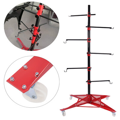 Auto Body Door Fender Bumper 6 Hooks Panel Tree Post Hang Paint Stand Adjustable