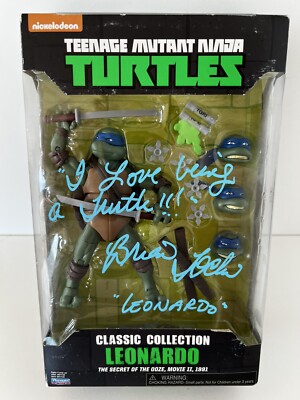 TMNT Ninja Turtles Classic Collection LEONARDO Secret of the Ooze Figure Signed