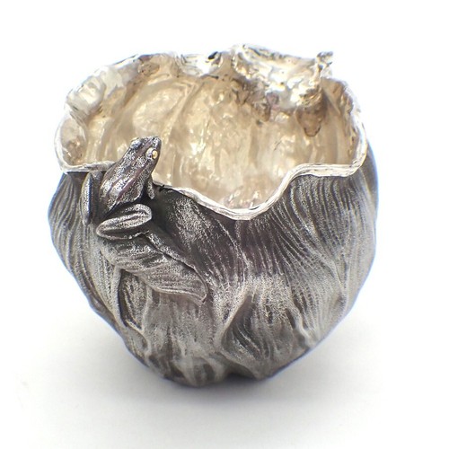 Japanese Mixed Metals Creamer Pond Lily Form Frog Decoration eBay