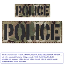 Bundle Set 2 Police Reflective Patches Plate Carrier Chest Rig Sheriff SWAT #X