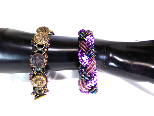 DUE BRACCIALI MASTER ARTIST UNICI PERLINE E BOTTONI 7,5" J88CR YC46 cl88cr - Foto 2 di 9