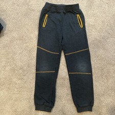 Boys Sweatpants Jogger Pants Dark Blue/orange Size 7 Years