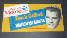 VERY RARE 1960 FRANK GIFFORD BENJAMIN MOORE PAINTS poster 12X24 NEW YORK GIANTS