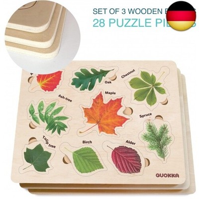140-teiliges Holz-Puzzle Für Kinder Ab 3 Jahre – Montessori Spielzeug, Mit Vorlagekarten, Für Mentales Training