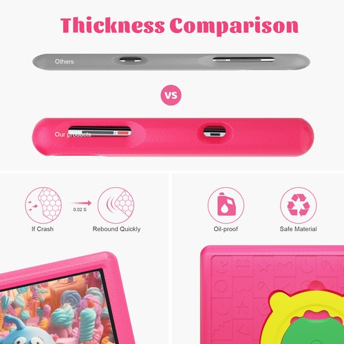 Kids Tablet 10in Android 13 tablet PC for kids Quad Core 6GB,64GB ROM Pink - Picture 4 of 6