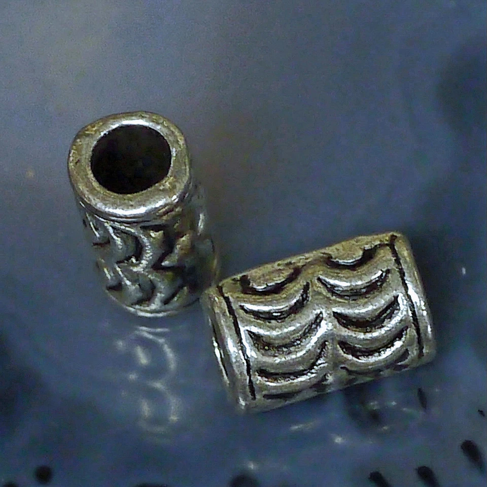 2 Bart Perle Bartperle Bartschmuck Bartring ZINN LOCH 3,7mm + Bartgummi schwarz - Bild 3 von 3