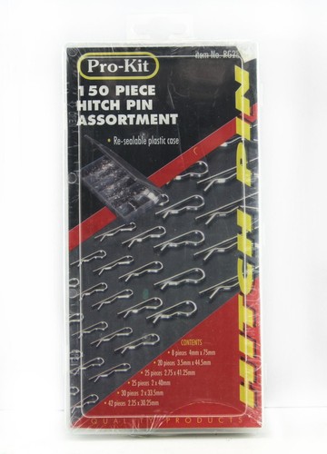 PROKIT HITCH PIN ASSORTMENT 150 PIECE VARIOUS SIZES IN PLASTIC CASE RG2805 - Picture 2 of 2