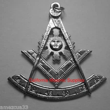 Past Master Silver Tone Jewel For Masonic Collar Regalia Freemasons Pendent 